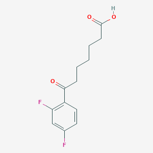 molecular formula C13H14F2O3 B1325278 7-(2,4-Difluorophenyl)-7-oxoheptanoic acid CAS No. 898766-28-4