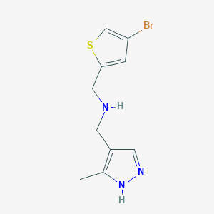 molecular formula C10H12BrN3S B13252781 [(4-Bromothiophen-2-yl)methyl][(3-methyl-1H-pyrazol-4-yl)methyl]amine 