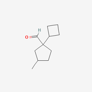 1-Cyclobutyl-3-methylcyclopentane-1-carbaldehyde