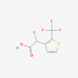 molecular formula C7H4F4O2S B13252808 2-Fluoro-2-[2-(trifluoromethyl)thiophen-3-yl]acetic acid 