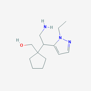 {1-[2-amino-1-(1-ethyl-1H-pyrazol-5-yl)ethyl]cyclopentyl}methanol