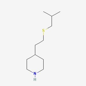 molecular formula C11H23NS B13252833 4-{2-[(2-Methylpropyl)sulfanyl]ethyl}piperidine 