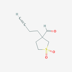 3-(But-3-yn-1-yl)tetrahydrothiophene-3-carbaldehyde 1,1-dioxide