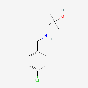 molecular formula C11H16ClNO B13252949 1-{[(4-Chlorophenyl)methyl]amino}-2-methylpropan-2-ol 