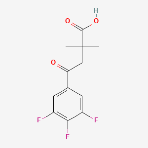 molecular formula C12H11F3O3 B1325296 2,2-Dimethyl-4-oxo-4-(3,4,5-trifluorophenyl)butanoic acid CAS No. 898766-72-8