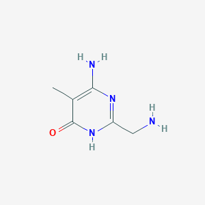 molecular formula C6H10N4O B13252969 6-Amino-2-(aminomethyl)-5-methyl-3,4-dihydropyrimidin-4-one 