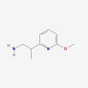 molecular formula C9H14N2O B13253053 2-(6-Methoxypyridin-2-yl)propan-1-amine 