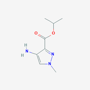 molecular formula C8H13N3O2 B13253067 Isopropyl 4-amino-1-methyl-1h-pyrazole-3-carboxylate 