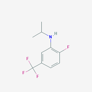 molecular formula C10H11F4N B13253086 2-Fluoro-N-(propan-2-yl)-5-(trifluoromethyl)aniline 