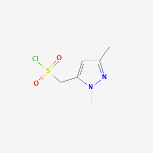 molecular formula C6H9ClN2O2S B13253127 (1,3-Dimethyl-1H-pyrazol-5-YL)methanesulfonyl chloride 