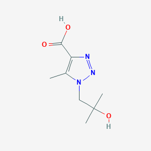 molecular formula C8H13N3O3 B13253135 1-(2-hydroxy-2-methylpropyl)-5-methyl-1H-1,2,3-triazole-4-carboxylic acid 