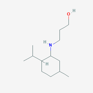 molecular formula C13H27NO B13253139 3-{[5-Methyl-2-(propan-2-yl)cyclohexyl]amino}propan-1-ol 