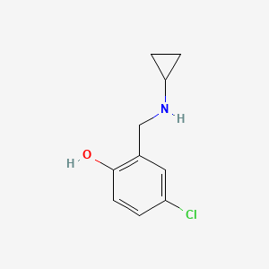 molecular formula C10H12ClNO B13253177 4-Chloro-2-[(cyclopropylamino)methyl]phenol 