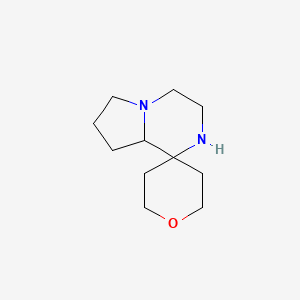 molecular formula C11H20N2O B13253233 Hexahydro-2'H-spiro[oxane-4,1'-pyrrolo[1,2-a]piperazine] 