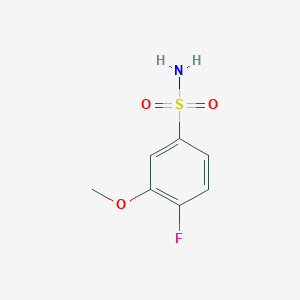 molecular formula C7H8FNO3S B13253240 4-Fluoro-3-methoxybenzene-1-sulfonamide 