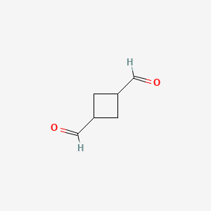 molecular formula C6H8O2 B13253243 Cyclobutane-1,3-dicarbaldehyde CAS No. 77614-66-5