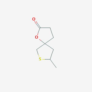 molecular formula C8H12O2S B13253249 8-Methyl-1-oxa-7-thiaspiro[4.4]nonan-2-one 