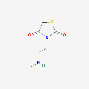 molecular formula C6H10N2O2S B13253251 3-[2-(Methylamino)ethyl]-1,3-thiazolidine-2,4-dione 