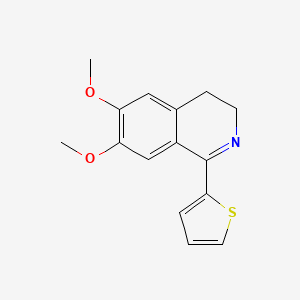 molecular formula C15H15NO2S B13253257 6,7-Dimethoxy-1-(thiophen-2-yl)-3,4-dihydroisoquinoline CAS No. 89070-56-4