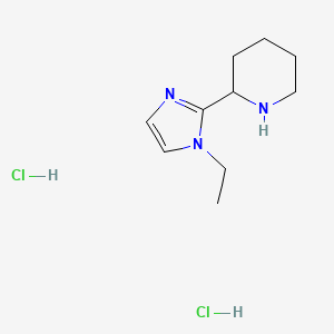 molecular formula C10H19Cl2N3 B13253269 2-(1-Ethyl-1H-imidazol-2-yl)piperidine dihydrochloride 