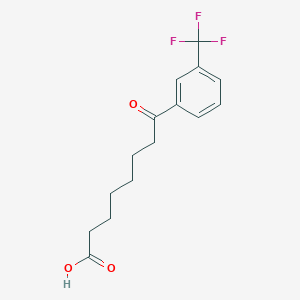 molecular formula C15H17F3O3 B1325327 8-Oxo-8-(3-trifluoromethylphenyl)octanoic acid CAS No. 898791-07-6