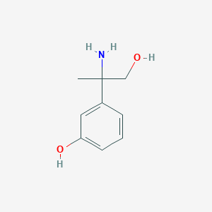 molecular formula C9H13NO2 B13253275 3-(2-Amino-1-hydroxypropan-2-yl)phenol 