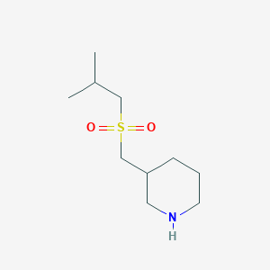 molecular formula C10H21NO2S B13253280 3-[(2-Methylpropanesulfonyl)methyl]piperidine 