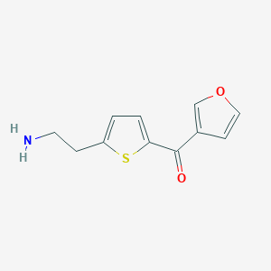 molecular formula C11H11NO2S B13253292 2-[5-(Furan-3-carbonyl)thiophen-2-yl]ethan-1-amine 