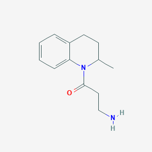 molecular formula C13H18N2O B13253339 3-Amino-1-(2-methyl-1,2,3,4-tetrahydroquinolin-1-YL)propan-1-one 