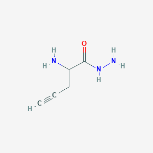 molecular formula C5H9N3O B13253347 2-Aminopent-4-ynehydrazide 