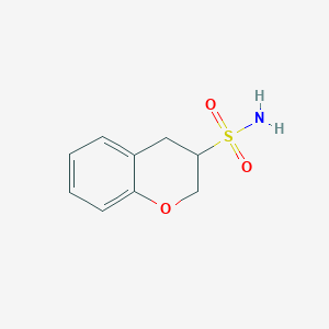 molecular formula C9H11NO3S B13253353 3,4-Dihydro-2H-1-benzopyran-3-sulfonamide 