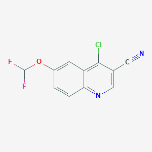 molecular formula C11H5ClF2N2O B1325343 4-Chloro-6-(difluoromethoxy)quinoline-3-carbonitrile CAS No. 1016737-91-9