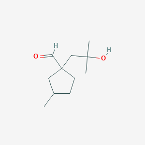 1-(2-Hydroxy-2-methylpropyl)-3-methylcyclopentane-1-carbaldehyde