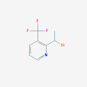 molecular formula C8H7BrF3N B13253485 2-(1-Bromoethyl)-3-(trifluoromethyl)pyridine 