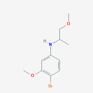 molecular formula C11H16BrNO2 B13253516 4-Bromo-3-methoxy-N-(1-methoxypropan-2-yl)aniline 