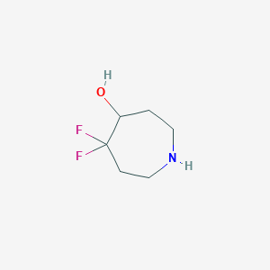 molecular formula C6H11F2NO B13253547 5,5-Difluoroazepan-4-ol 