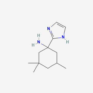 molecular formula C12H21N3 B13253556 1-(1H-Imidazol-2-yl)-3,3,5-trimethylcyclohexan-1-amine 