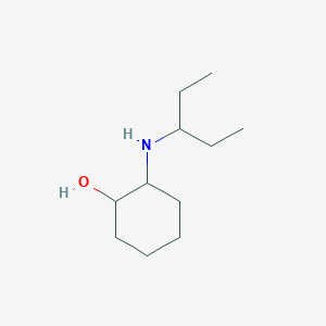 molecular formula C11H23NO B13253561 2-[(Pentan-3-yl)amino]cyclohexan-1-ol 