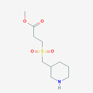 molecular formula C10H19NO4S B13253584 Methyl 3-[(piperidin-3-yl)methanesulfonyl]propanoate 