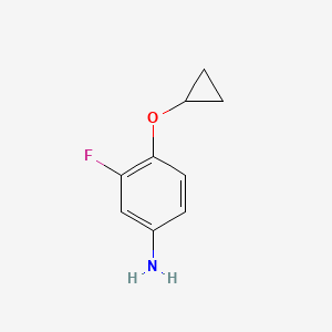 molecular formula C9H10FNO B13253625 4-Cyclopropoxy-3-fluoroaniline 