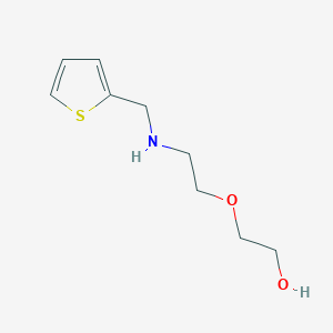 molecular formula C9H15NO2S B13253661 2-(2-((Thiophen-2-ylmethyl)amino)ethoxy)ethan-1-ol 