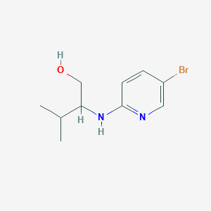 molecular formula C10H15BrN2O B13253669 2-[(5-Bromopyridin-2-yl)amino]-3-methylbutan-1-ol 