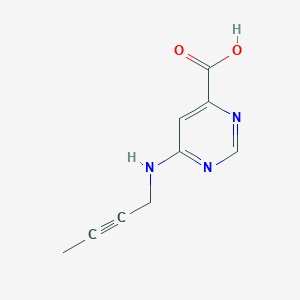 molecular formula C9H9N3O2 B13253681 6-[(But-2-yn-1-yl)amino]pyrimidine-4-carboxylic acid 