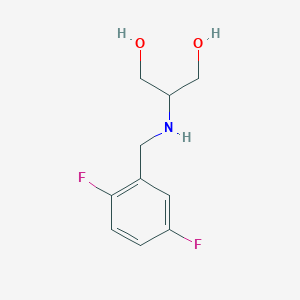 molecular formula C10H13F2NO2 B13253697 2-{[(2,5-Difluorophenyl)methyl]amino}propane-1,3-diol 