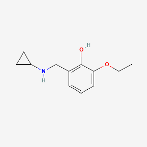 molecular formula C12H17NO2 B13253718 2-[(Cyclopropylamino)methyl]-6-ethoxyphenol 