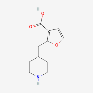 molecular formula C11H15NO3 B13253724 2-[(Piperidin-4-yl)methyl]furan-3-carboxylic acid 