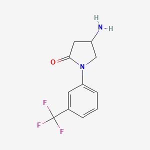 molecular formula C11H11F3N2O B13253743 4-Amino-1-[3-(trifluoromethyl)phenyl]pyrrolidin-2-one 