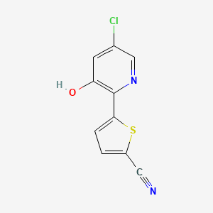 molecular formula C10H5ClN2OS B13253745 5-(5-Chloro-3-hydroxypyridin-2-yl)thiophene-2-carbonitrile 