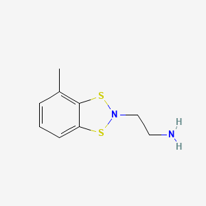 molecular formula C9H12N2S2 B13253751 2-(4-Methyl-2H-1,3,2-benzodithiazol-2-yl)ethan-1-amine 