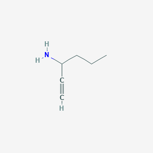 molecular formula C6H11N B13253760 Hex-1-yn-3-amine 